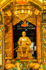 King statue memorial, Pak Khlong Talat, Yodpiman Flower Market, Bangkok, Thailand.