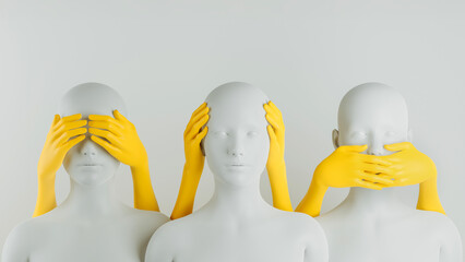 Exploring the concepts of seeing, hearing, and silence through art