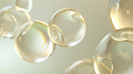 Transparent Floating Bubbles in Soft Light