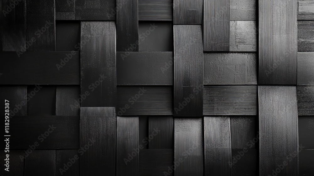 Aufkleber a modern monochrome abstract design featuring woven metallic strips, with clean lines and simple tex