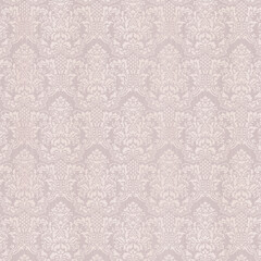 Light lilac damask seamless pattern with soft floral ornamentation. Great for wallpapers, fabric prints, elegant backgrounds, and vintage-themed decor.