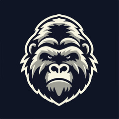 vector illustration of the kingkong animal head logo