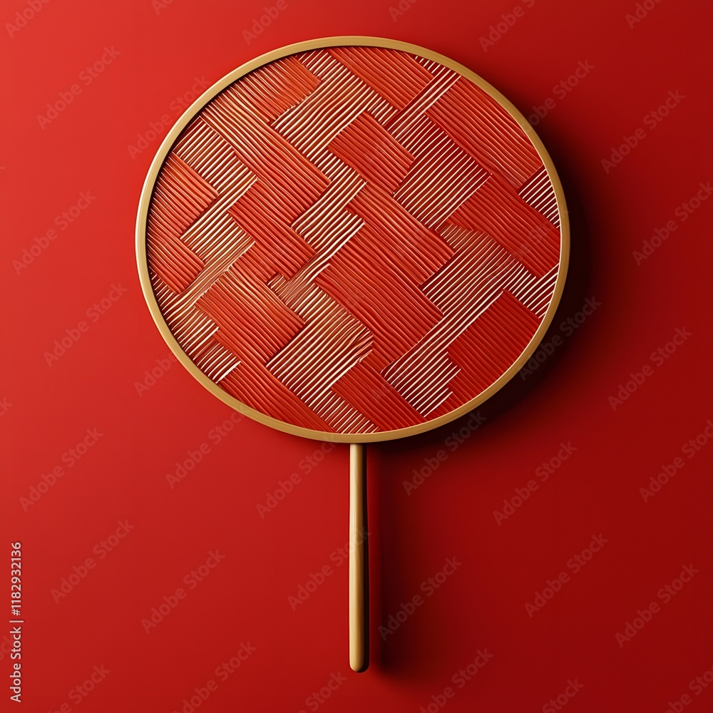 Poster minimalist abstract geometric red pattern with repeating shapes and lines creative with modern symme