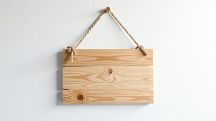 Blank Wooden Hanging Sign with Rope, Perfect for Rustic Decor or Messaging