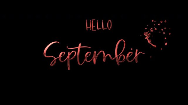 Animated hello September greeting, perfect for fall and autumn themed social media posts, seasonal marketing campaigns, and festive digital designs.