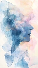 Ethereal Abstract Portrait with Flowing Colors and Soft Textures