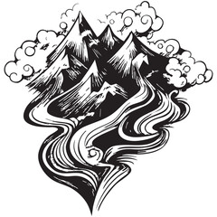 illustration of a tree with a bird tribal tattoo