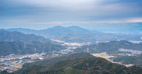 平尾台から小倉北区を望む