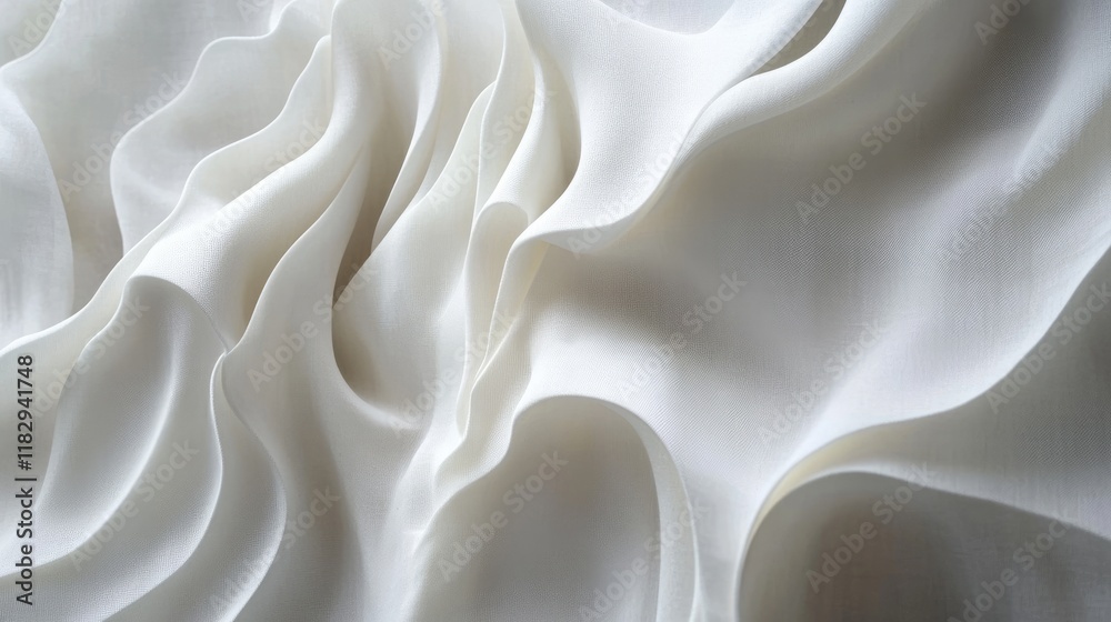 Aufkleber the elegant folds of white fabric forming dynamic radial patterns, highlighting texture and movement