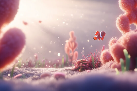 Poisson clown d'un r&eacute;cif de corail