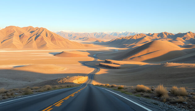The wonderful driving views on the Ustyurt Plateau toward the panoramas of Boszhira, Mangystau, flat papercut style. isolated with white highlights