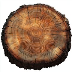 Close-up Tree Stump with Detailed Annual Rings and Wood Grain Textures in Soft Ambient Light