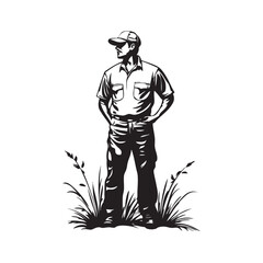 silhouette of a gardener