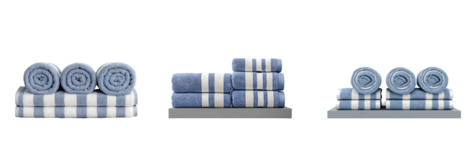 Soft Blue Towels on Display for Relaxation and Comfort