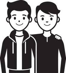 Minimalist Silhouette Vector Illustrations of Friendship