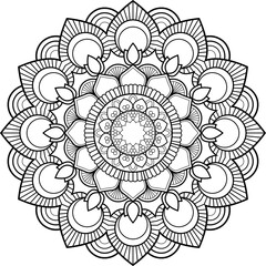 Abstract mandala graphic design decorative elements isolated on white color background for ancient geometric concepts