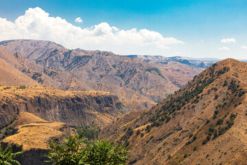 Armenia, Kotayk Province, Garni. View of surrounding countryside from Roman temple.