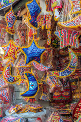Ramadan decorations made of Khayamiya fabric in the streets of Cairo