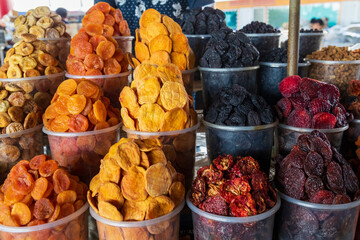 Armenia, Yerevan. Farmer's market. Dried fruits.