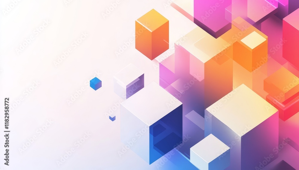 Poster abstract colorful geometric shapes background.