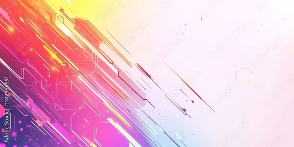 Poster abstract colorful diagonal lines and shapes background.