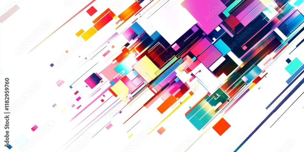 Aufkleber abstract colorful geometric shapes diagonal motion blur background.