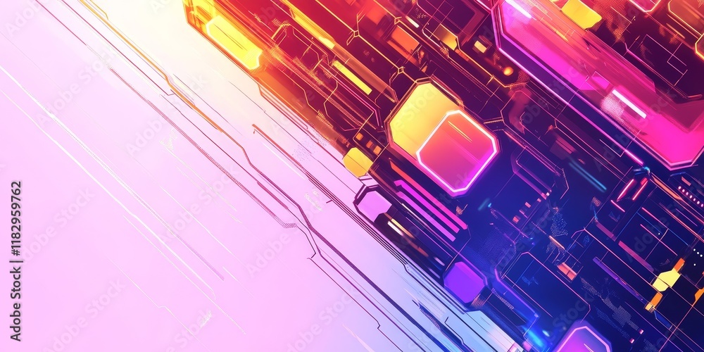 Aufkleber abstract colorful technology background.