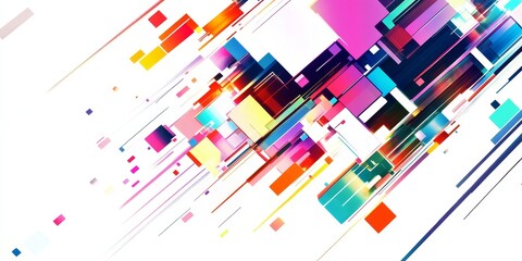 Abstract colorful geometric shapes diagonal motion blur background.