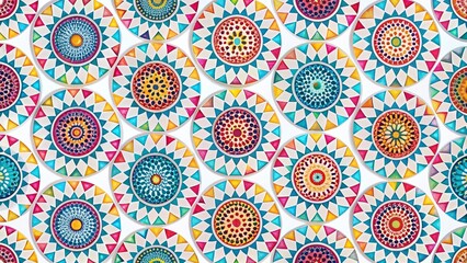 Geometric White Background with Circles and Triangles Pattern - Abstract Design Stock Photo