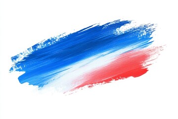Abstract red, white, and blue paint stroke.