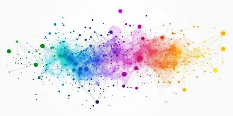 Colorful network nodes and connections.