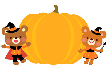 かわいいクマ　ハロウィン　メッセージカード