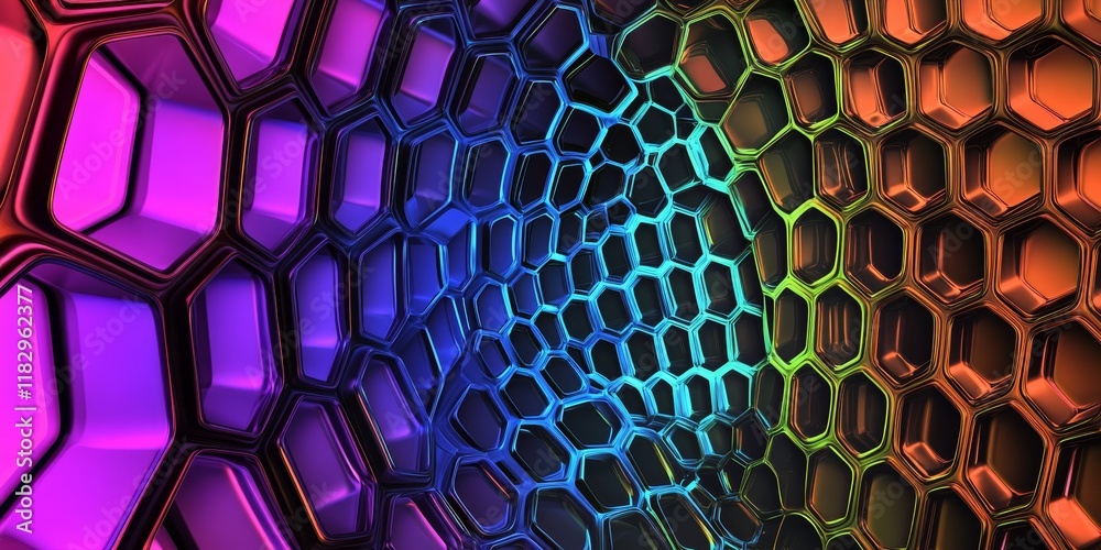 Aufkleber abstract colorful honeycomb pattern background.
