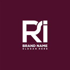 letter RI logo design element vector template