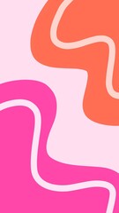Fototapeta premium Aesthetic abstract background of pink and orange vertical hand drawings. Suitable for social media templates