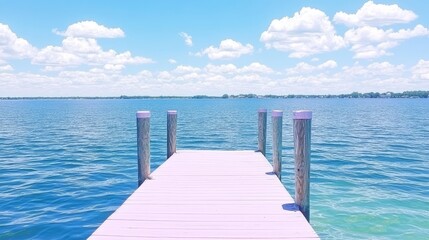 Serene Lakeside Dock on a Sunny Day
