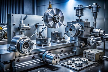 Fototapeta premium Industrial Machinery: Diagonal Composition Stock Photo - High-Resolution Studio Image for Advertising