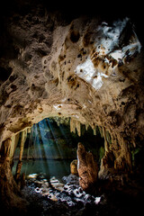 Light filtering into a cave in Guanahacabibes National Park.