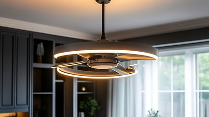 Modern ceiling fan with hidden lighting