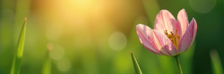 Fototapeta premium delicate pink and green striped reed flower backlit, reed flower, striped flower, botanical