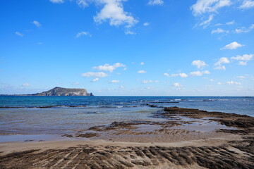 fine rock beach and clear water