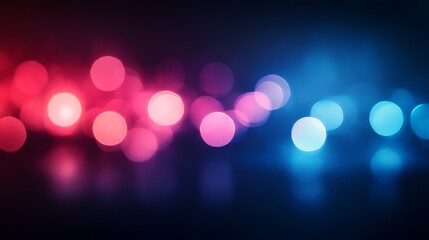 Abstract blurred background showcasing vibrant red and blue bokeh lights with a smooth gradient, ideal for design, technology, and creative projects.