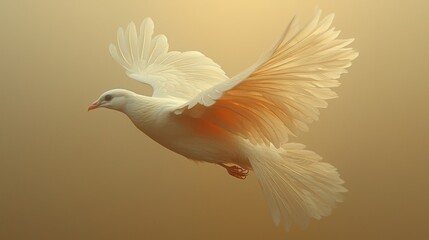 Obraz premium Serene White Dove in Flight: A Symbol of Peace and Hope