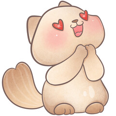 A cat is falling in love.