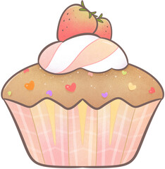 stawberry cream cupcake