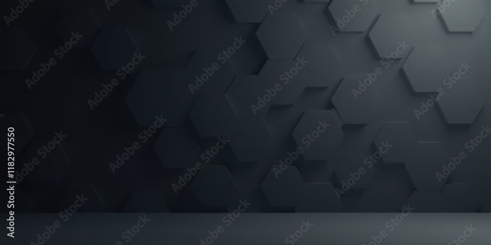 Aufkleber Dark Hexagonal Pattern Background Design for Modern Projects