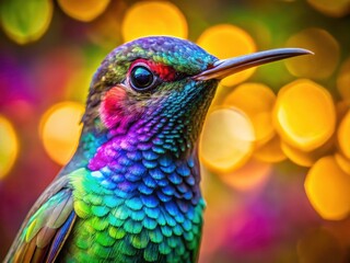 Fototapeta premium Hummingbird Portrait Photography: Stunning Close-Up Images of Tiny Birds