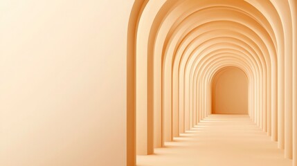 Fototapeta premium Abstract Archway Corridor in Peach