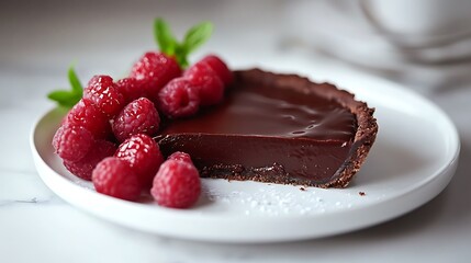 Rich chocolate tart with a smooth ganache filling