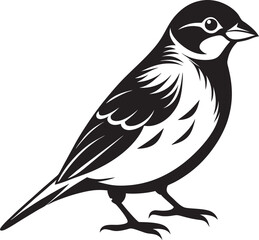 Fototapeta premium Stylized Sparrow Bird Silhouette
